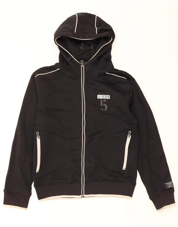 JACK & JONES Suéter con capucha y cremallera para mujer UK 44 Medium Black Colourblock