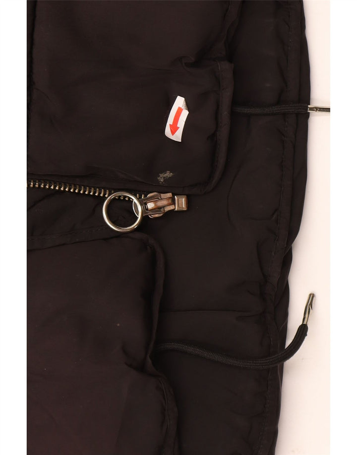 Topshop Chaqueta acolchada extragrande con capucha para mujer UK 8 Small Poliéster negro