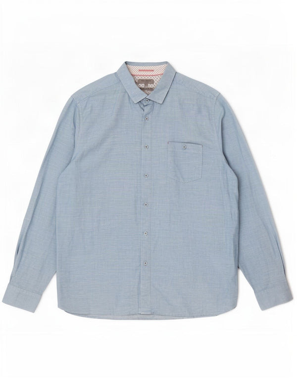 Ted Baker Mens Shirt Size 7 3XL Blue Geometric Cotton