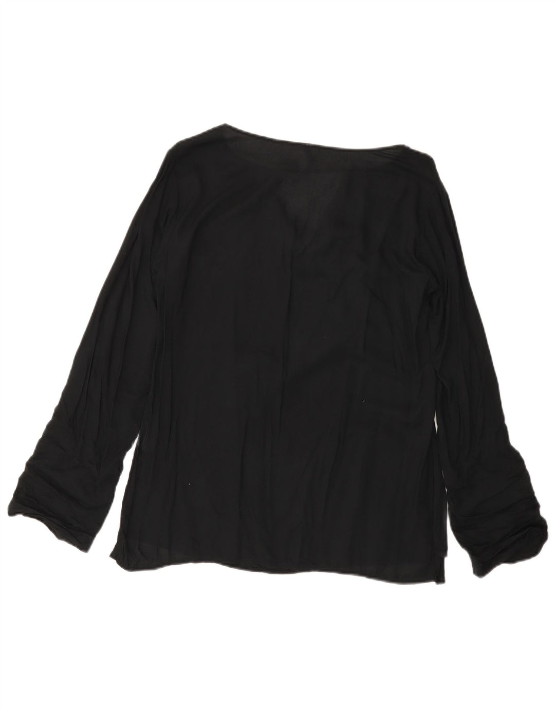 BENETTON Blusa de manga larga para mujer UK 44 Medium Black Viscosa