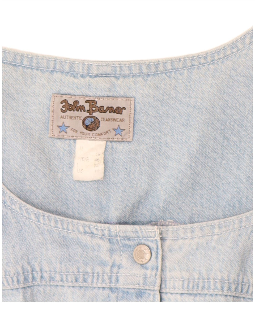 JOHN BANER Vestido vaquero sin mangas para mujer IT 50 XL Algodón azul