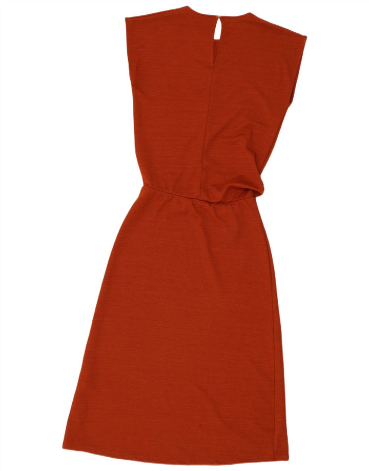 Zara Maxi Vestido Mujer UK 44 Poliéster Marrón Medio