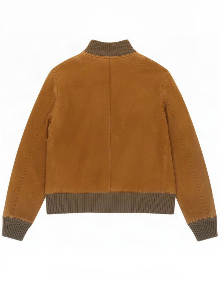 Vintage hombres ante bomber chaqueta Reino Unido 34 XS marrón