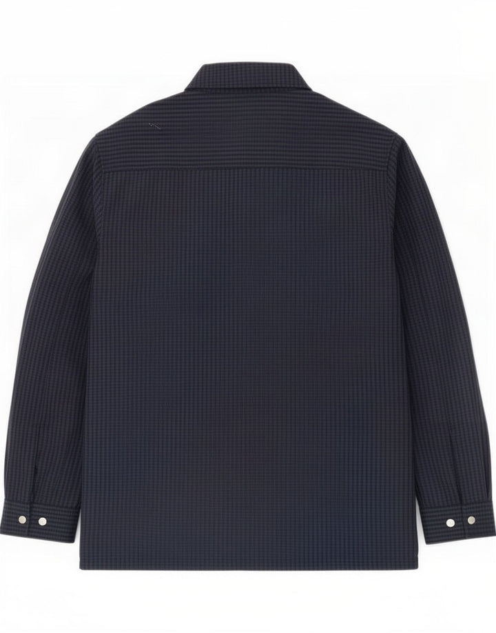 Chaqueta bomber relajada para hombre Cos UK 38 Lana a cuadros azul marino mediana