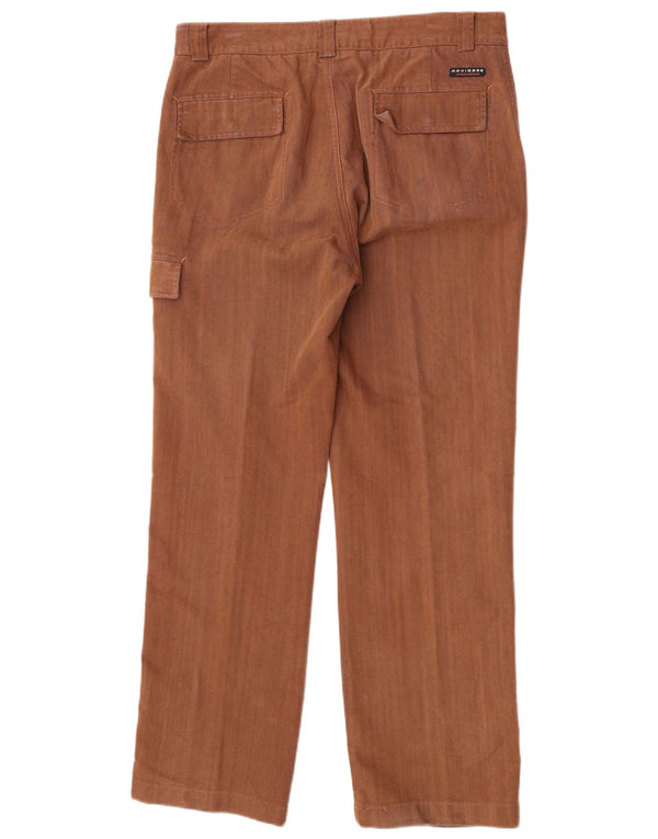 Navigare Pantalones cargo rectos para hombre IT 50 Large W32 L30 Brown Herringbone