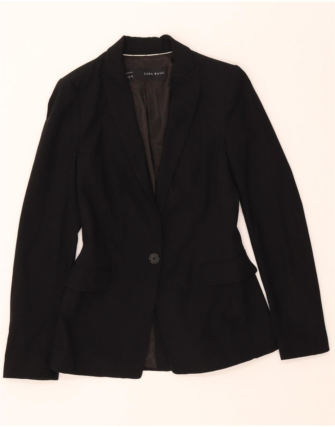 ZARA Chaqueta Blazer De 1 Botón Mujer EU 34 2XS Negro