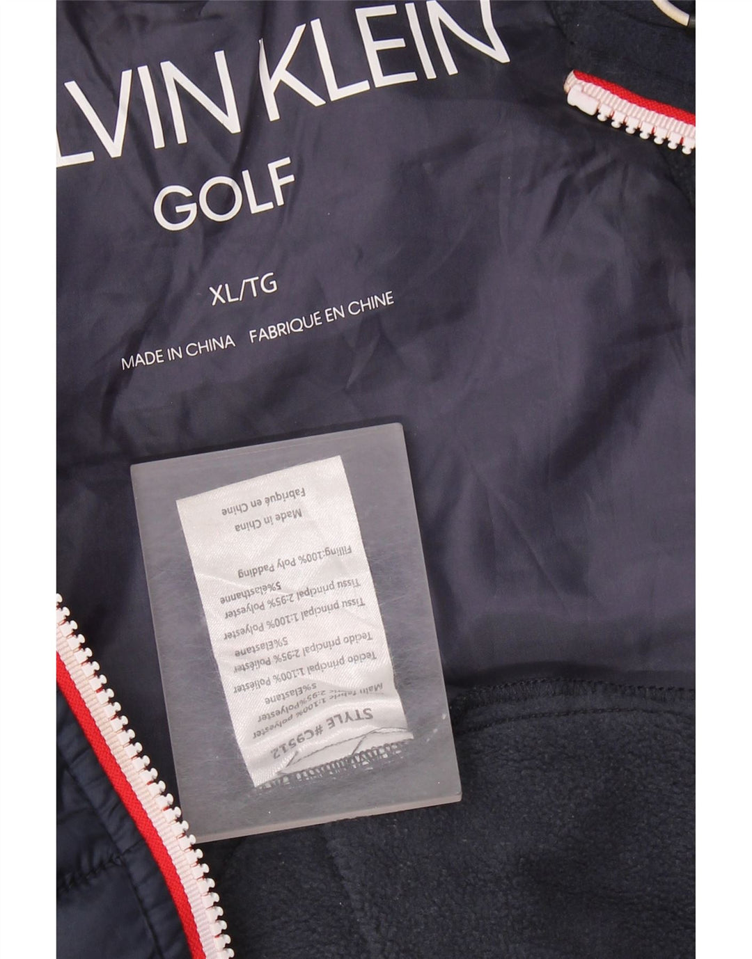 CALVIN KLEIN Chaleco acolchado para hombre UK 42 XL Poliéster azul marino