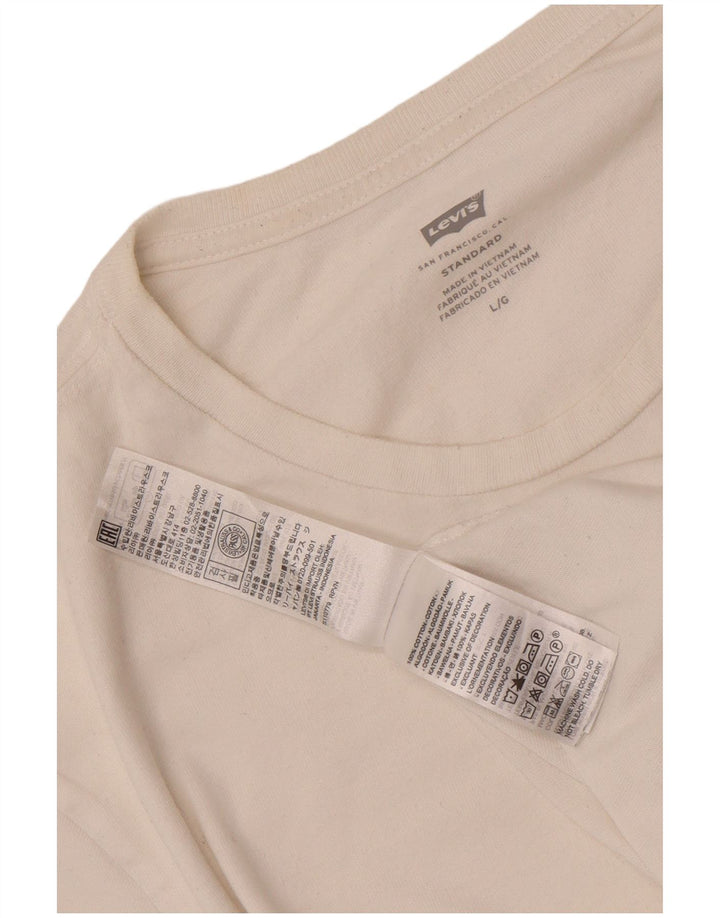 Levi's Camiseta estándar para hombre Top grande de algodón blanco