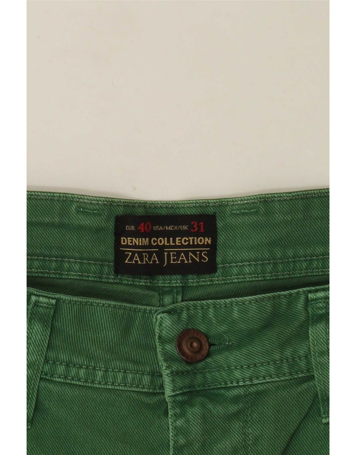 Zara Mens Shorts De Mezclilla EU 40 Medium W31 Verde