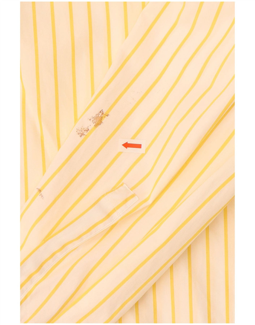 Camisa HUGO BOSS para hombre Talla 40 15 3/4 Algodón de rayas medianas amarillas