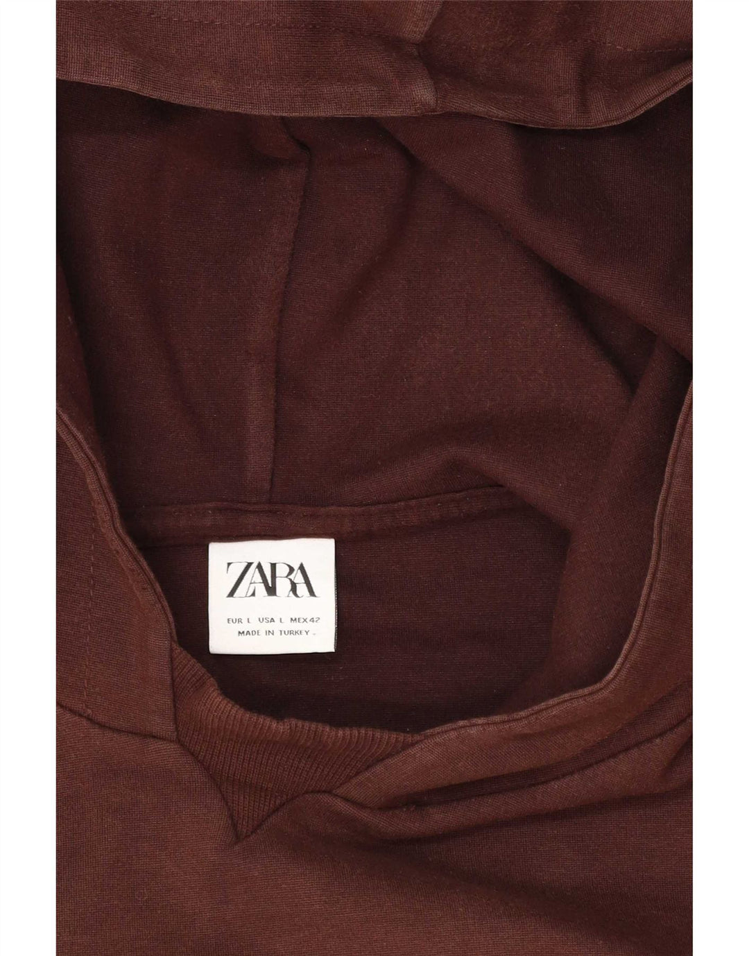 Zara Hombre Sudadera Con Capucha Jersey Grande Marrón