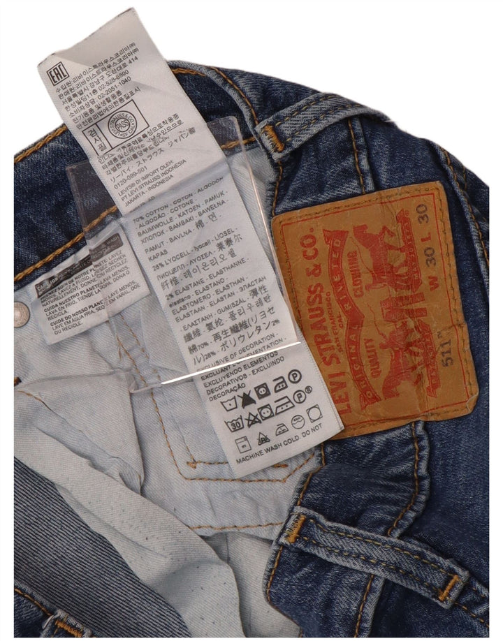 Levi's Hombre 511 Slim Jeans W30 L30 Algodón Azul