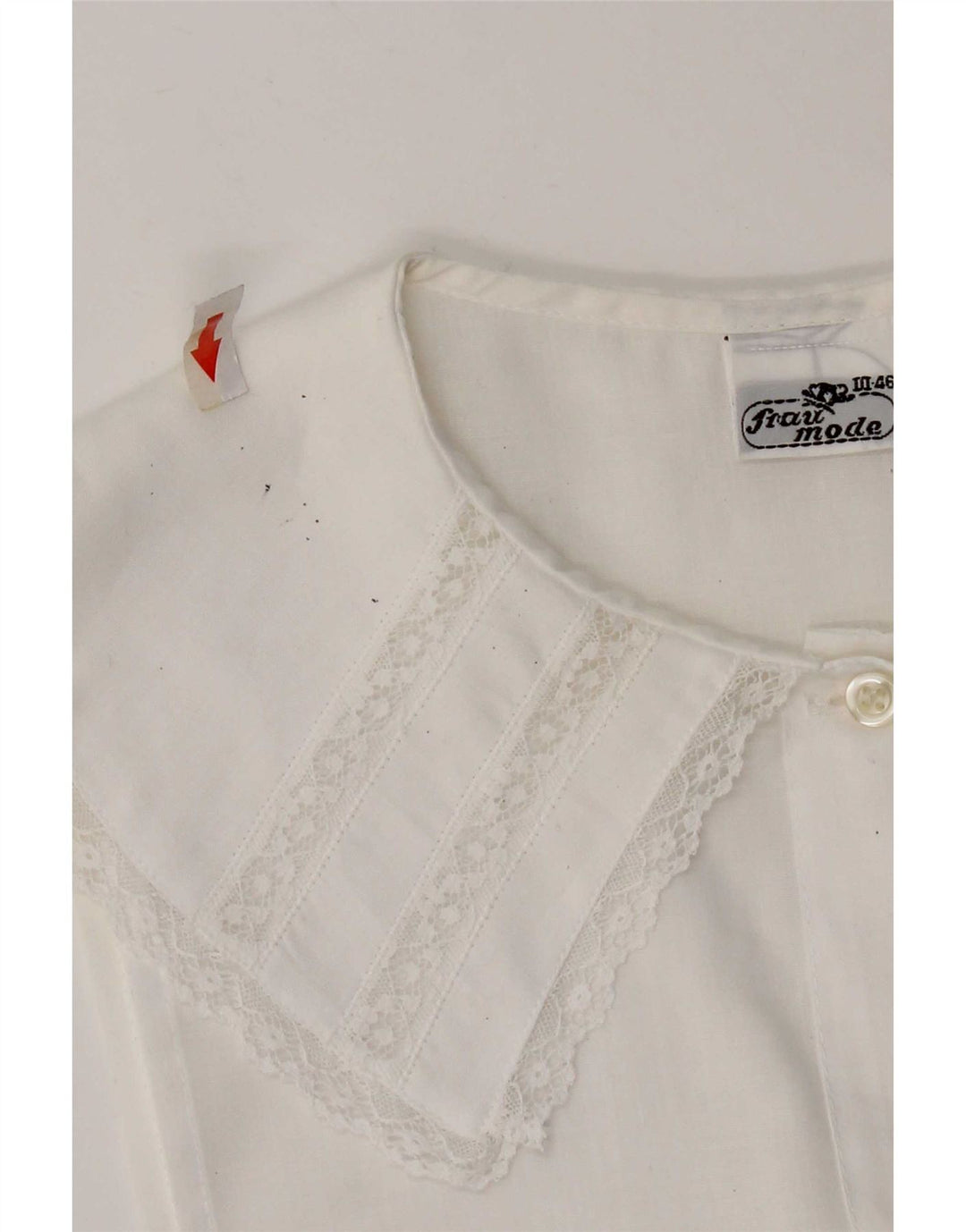 Vintage mujer camisa sin mangas blusa IT 46 poliéster blanco grande