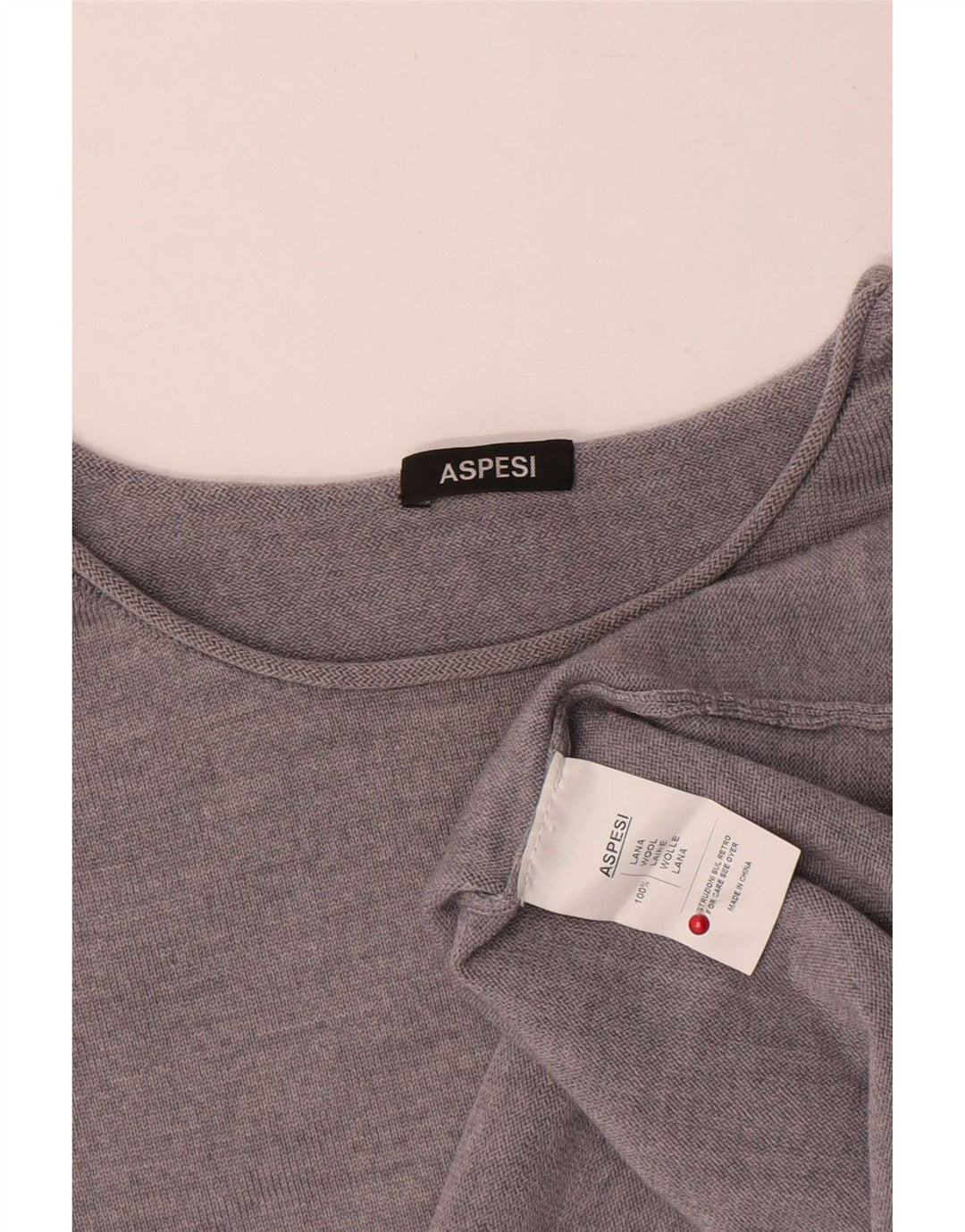 Aspesi - Jersey para mujer con cuello barco, talla 40, talla grande, lana gris