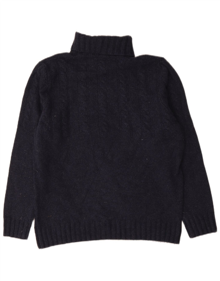 Barbour Hombre Roll Neck Jumper Sweater Grande Azul Marino Lana