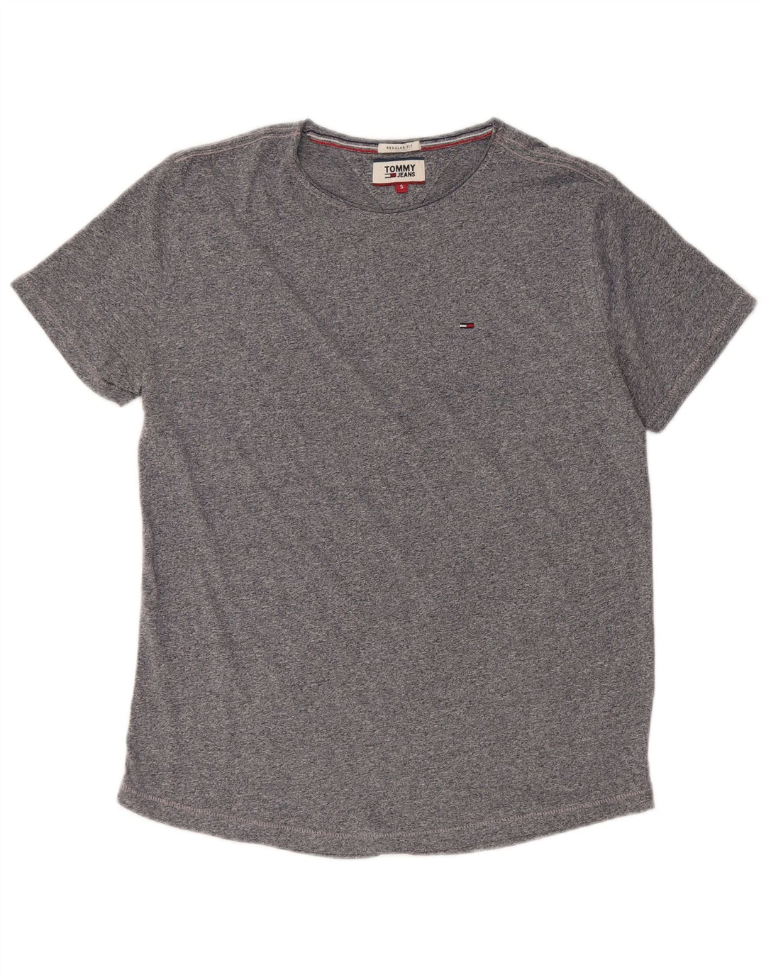 Tommy Hilfiger Camiseta de corte regular para hombre Top Small de algodón moteado en azul marino