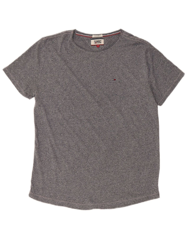 Tommy Hilfiger Camiseta de corte regular para hombre Top Small de algodón moteado en azul marino