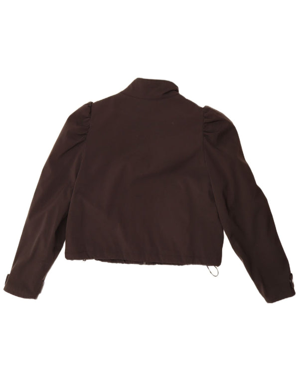 Zara Mujer Crop Chaqueta Bomber Extragrande UK 10 Small Negro
