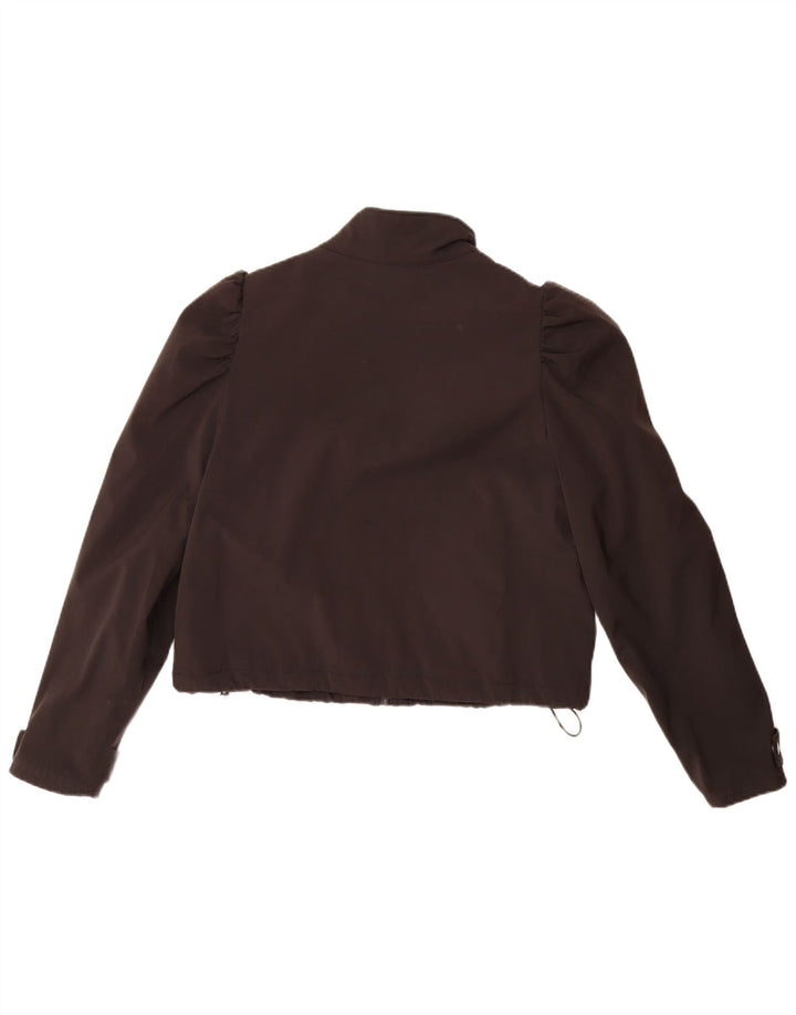 Zara Mujer Crop Chaqueta Bomber Extragrande UK 10 Small Negro