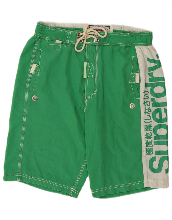 Superdry Bañador con estampado gráfico XL para hombre, poliéster color block verde