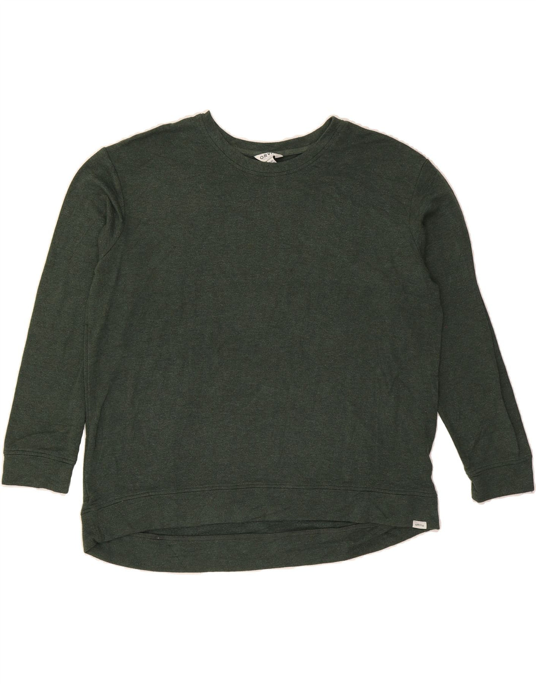 ORVIS Womens Oversized Sweatshirt Jumper UK 18 XL Green Modal Vintage Orvis and Second-Hand Orvis from Messina Hembry 