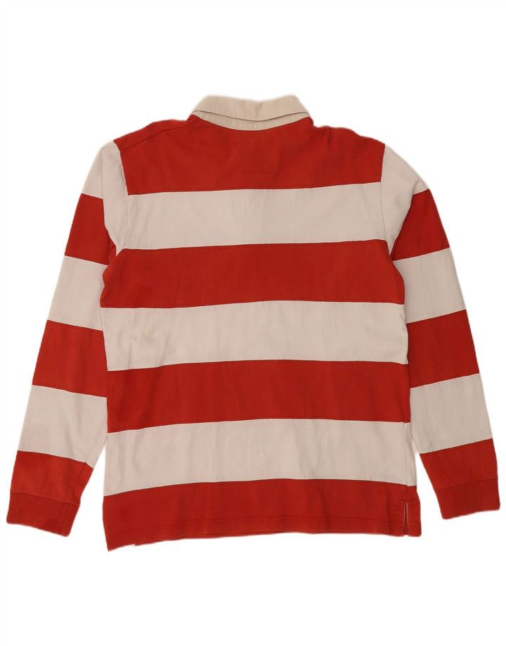TIMBERLAND Polo de rugby de manga larga para hombre con rayas rojas medianas