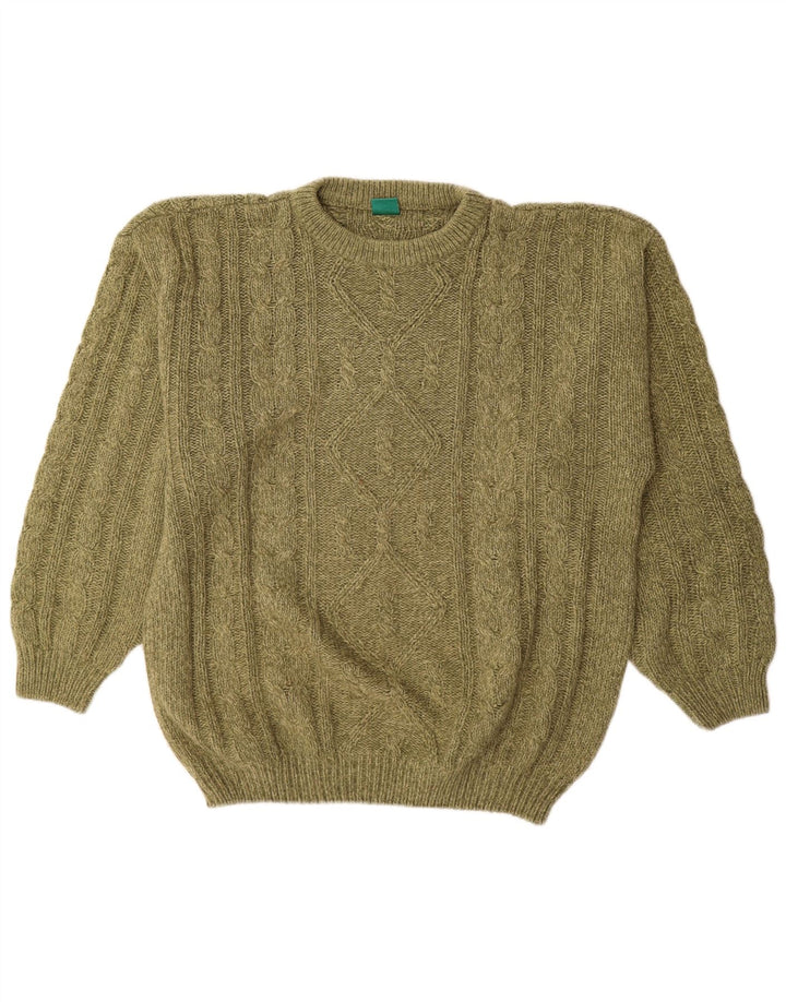 Canda - Jersey de cuello redondo para hombre, acrílico verde grande