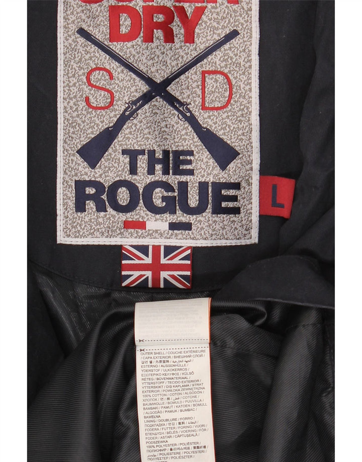 Superdry Chaquetón para hombre UK 40 Large Algodón azul marino