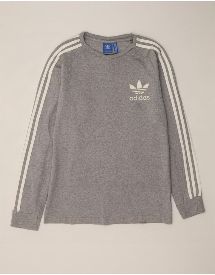 Adidas Hombre Top Manga Larga Algodón Moteado Gris Medio