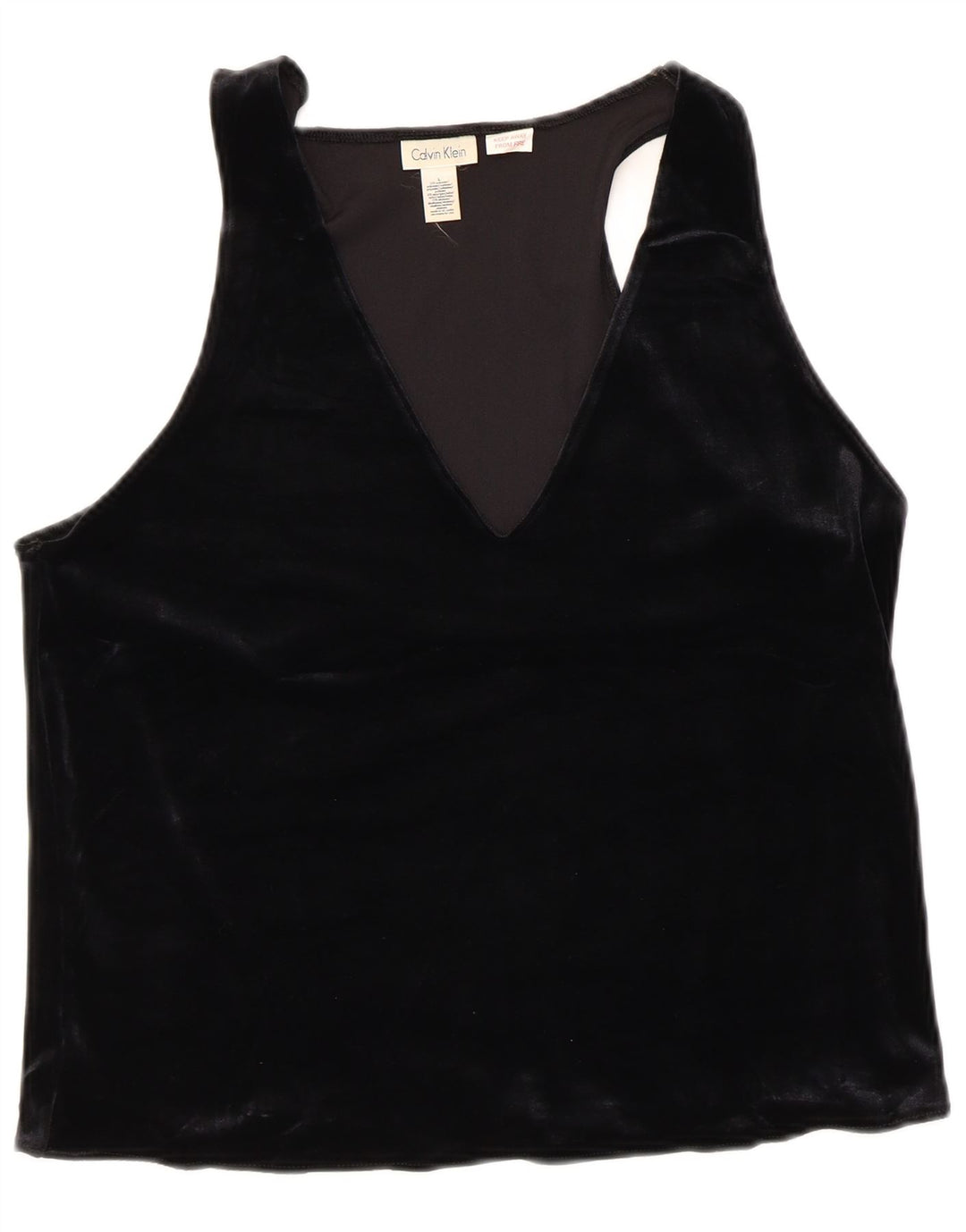 CALVIN KLEIN Blusa sin mangas para mujer UK 44 Grande Poliéster negro