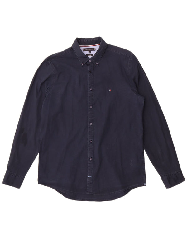 Camisa Tommy Hilfiger Hombre Slim Fit XL Algodón Azul Marino