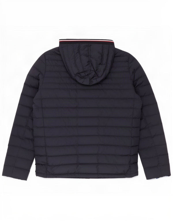 Tommy Hilfiger Chaqueta acolchada con capucha para hombre UK 40 Large Poliéster azul marino