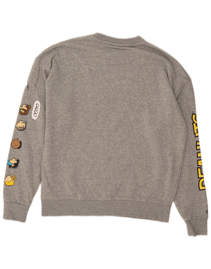 Converse Hombre Peanuts Graphic Sudadera Jumper Algodón Gris Medio