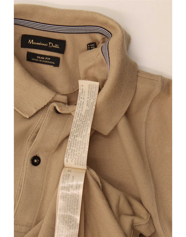 Massimo Dutti Polo Hombre Slim Fit Algodón Beige Medio