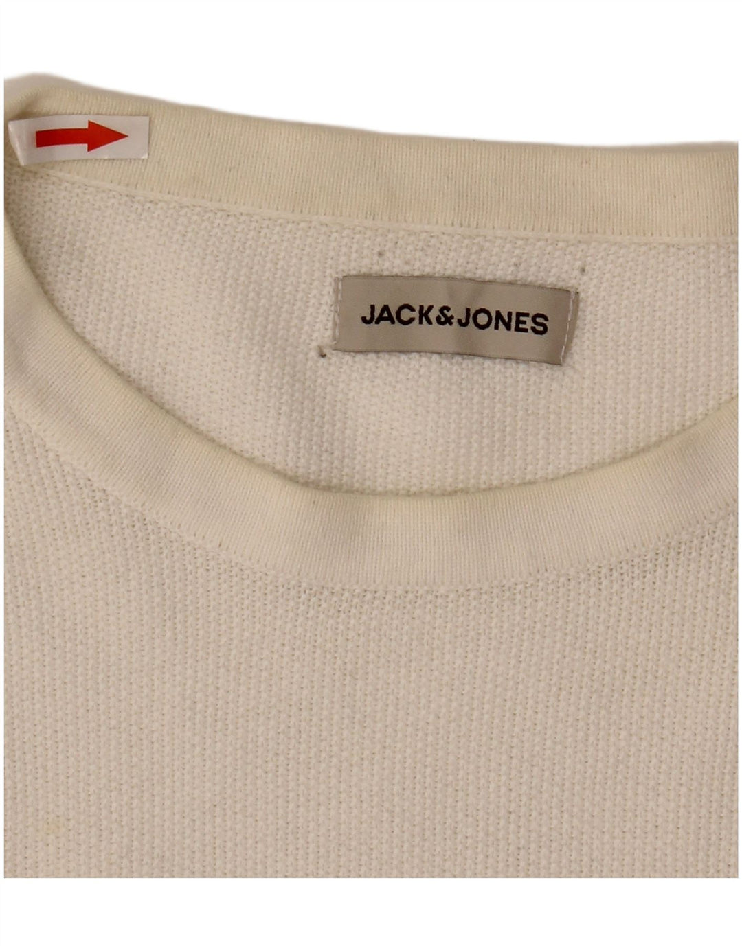 Jack & Jones Jersey con cuello redondo para hombre, talla grande, algodón blanco