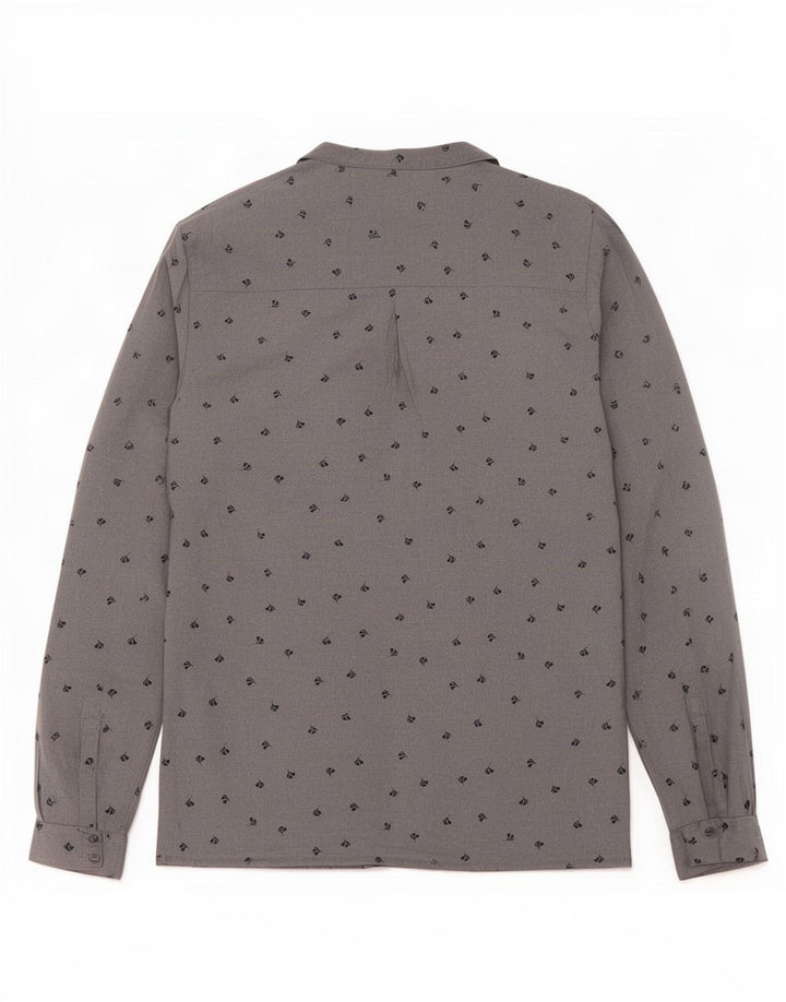 Rohan Mujer Camisa Blusa UK 10 Pequeño Gris Floral Poliéster