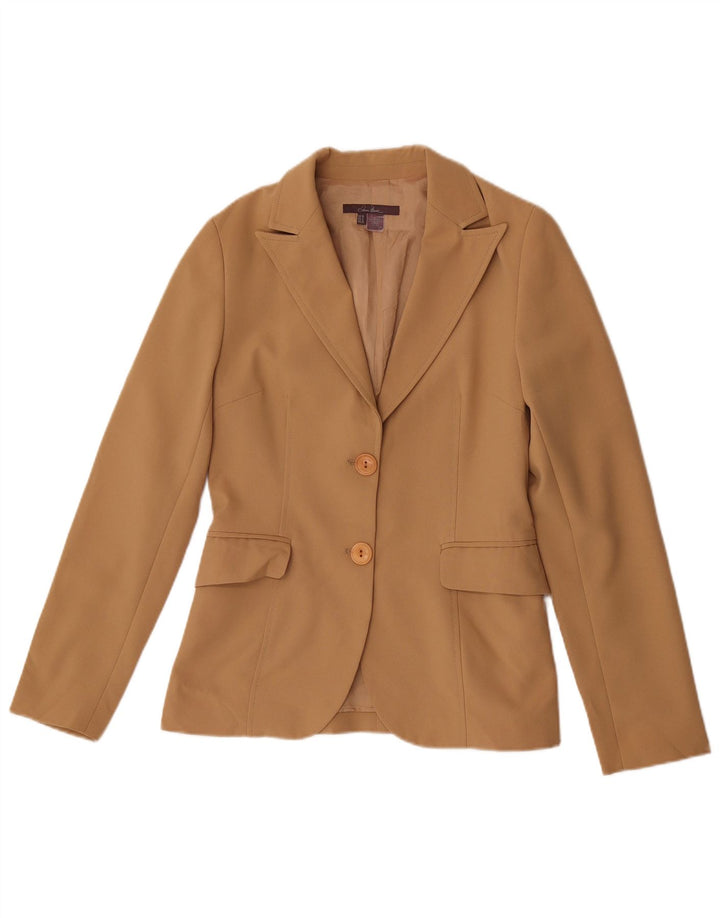 Zara Mujer Chaqueta Blazer De 2 Botones EU 38 Small Beige Poliéster