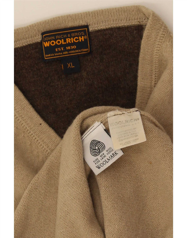 Woolrich Hombre Chaleco Tank Top XL Beige Lana Nueva