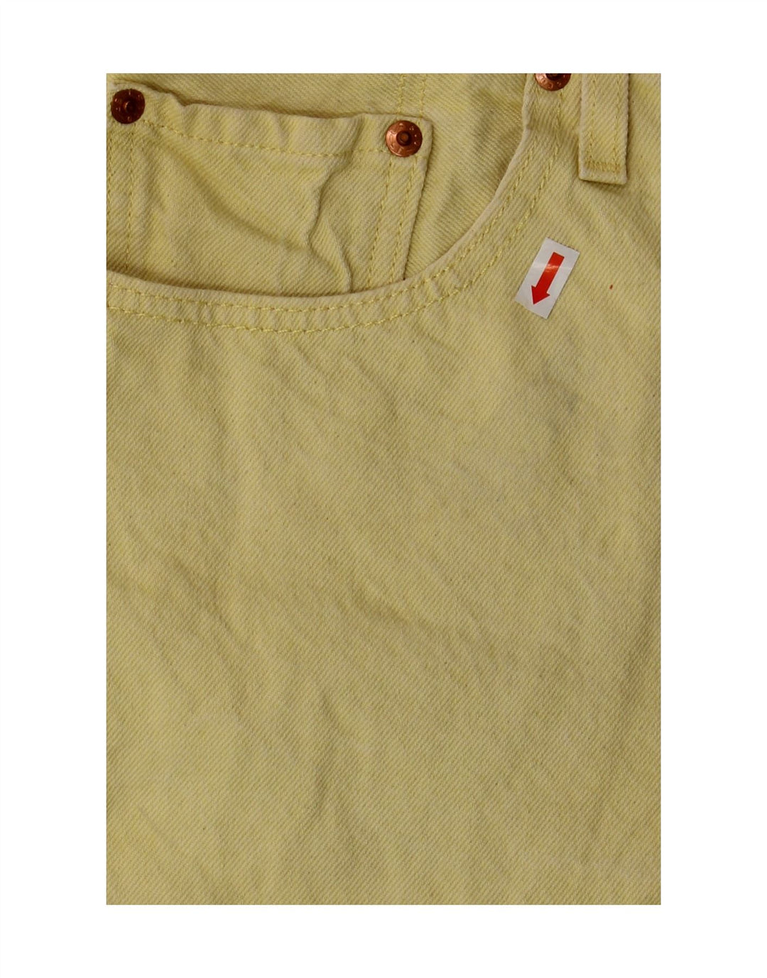 LEVI'S Pantalones cortos vaqueros 501 para mujer W32 Algodón amarillo grande
