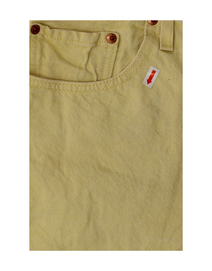 LEVI'S Pantalones cortos vaqueros 501 para mujer W32 Algodón amarillo grande