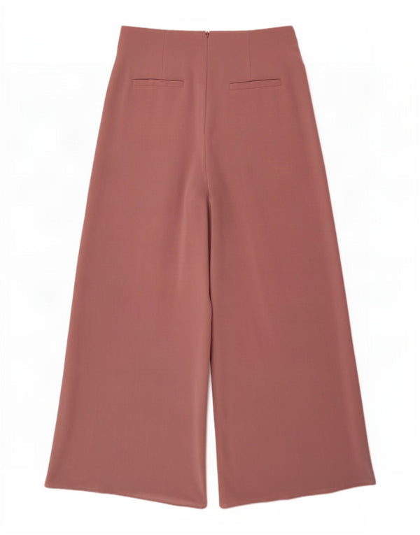 Topshop Pantalones casuales de cintura alta para mujer UK 10 Small W26 L25 Marrón