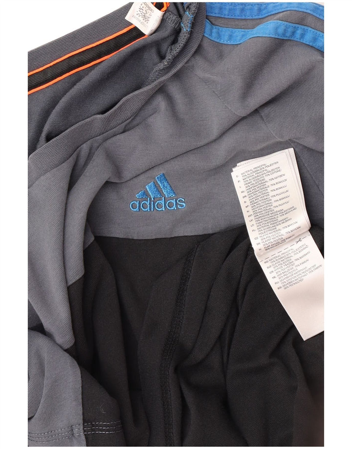 Adidas Hombre Camiseta Top Medium Negro Colorblock Algodón