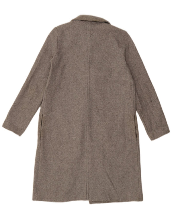Zara Mujer Abrigo UK 10 Pequeño Poliéster Gris