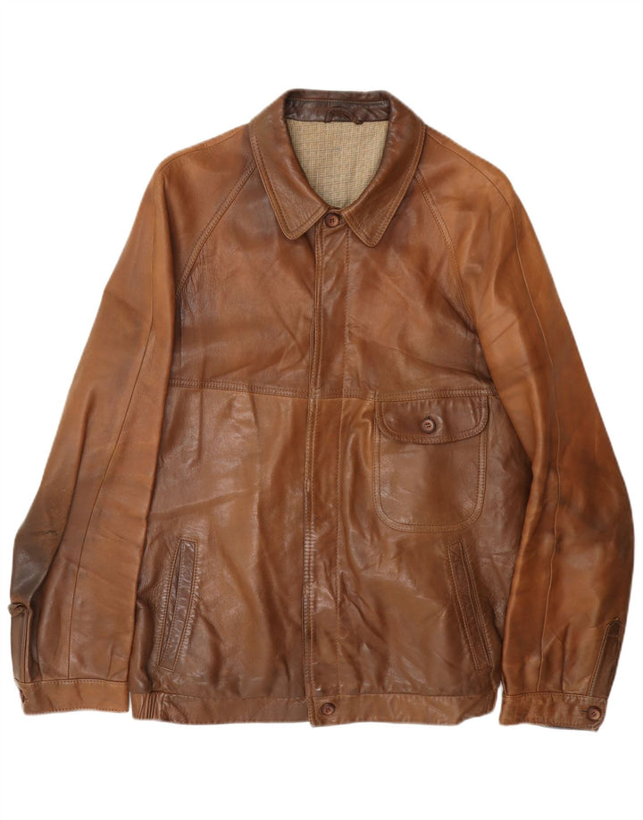 Chaqueta de cuero para hombre Christ UK 36 Small Brown