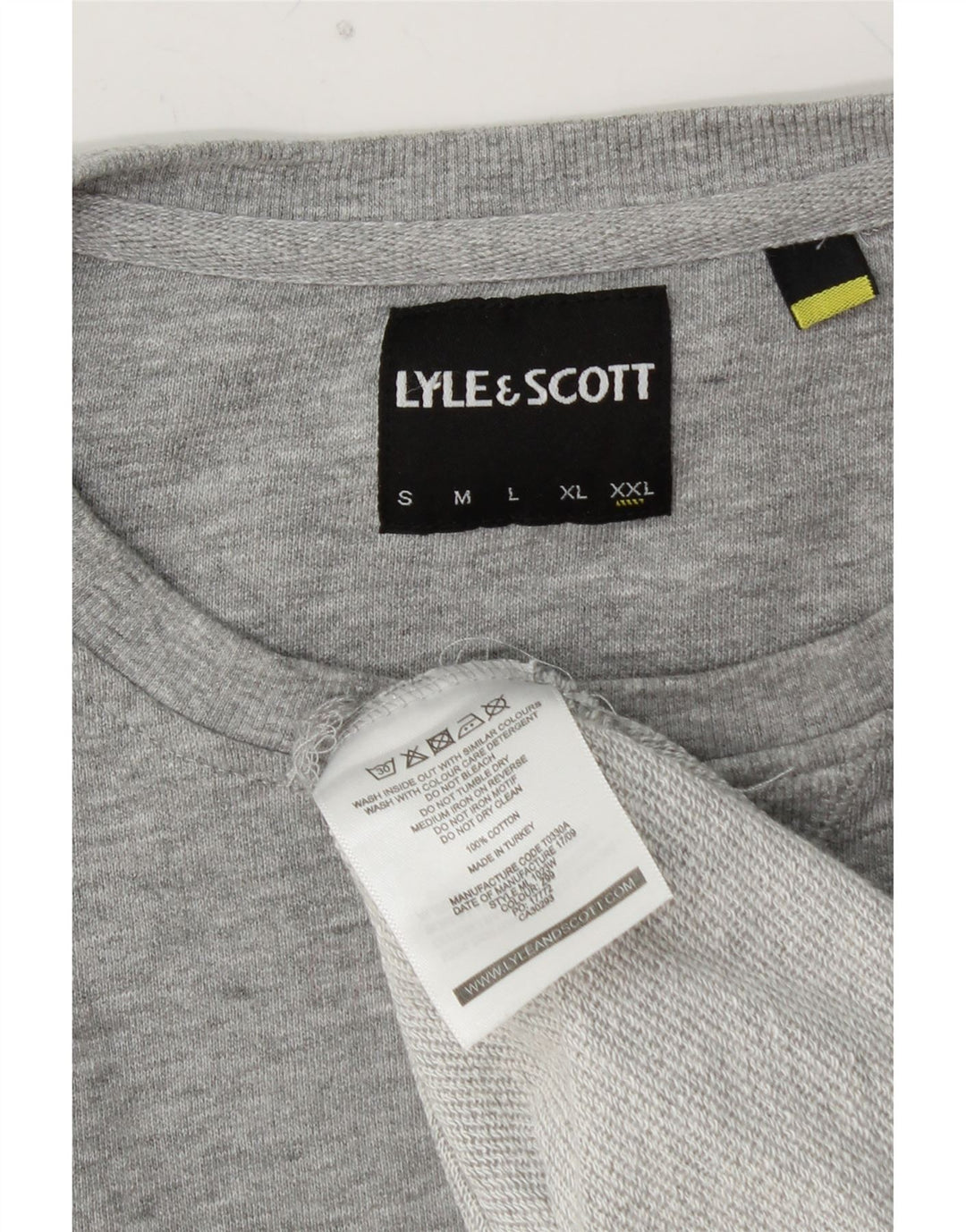 LYLE & SCOTT Jersey de cuello redondo para hombre 2XL Algodón gris