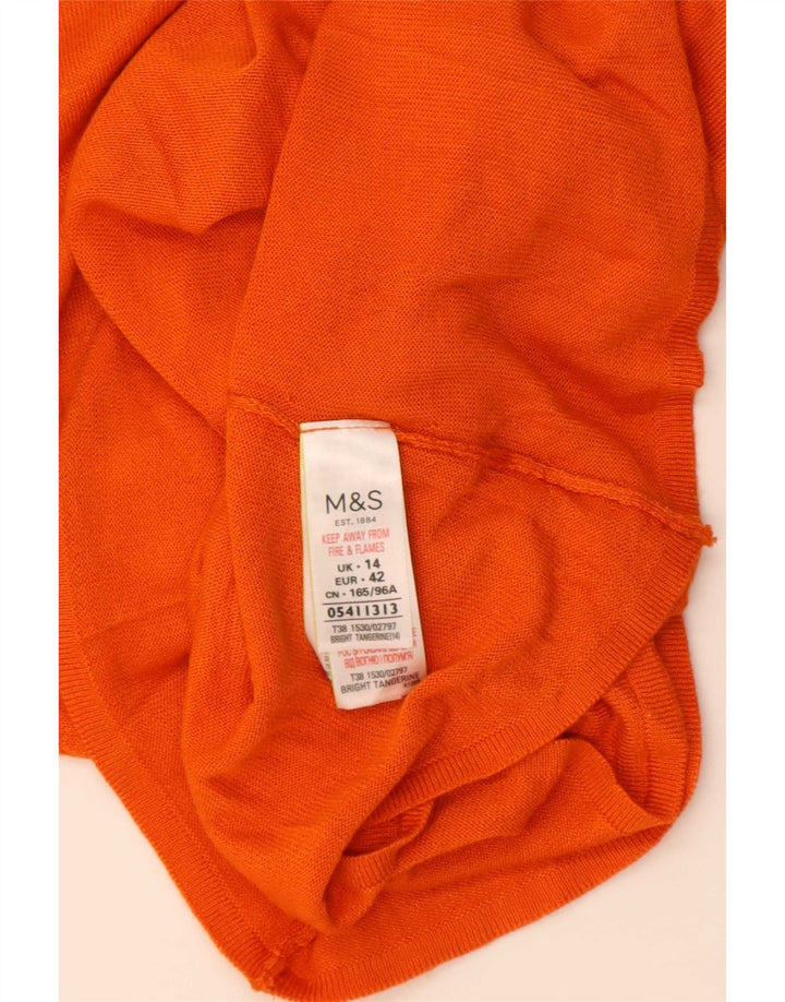 Marks & Spencer Blusa para Mujer Top UK 44 Acrílico Naranja Medio