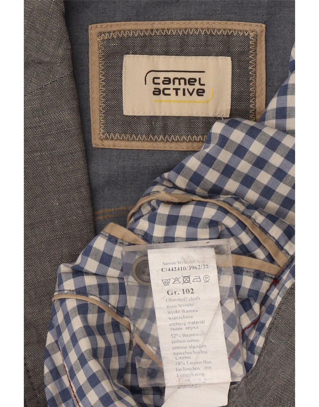 CAMEL ACTIVE Mens 2 Button Blazer Jacket UK 40 Large Grey Cotton
