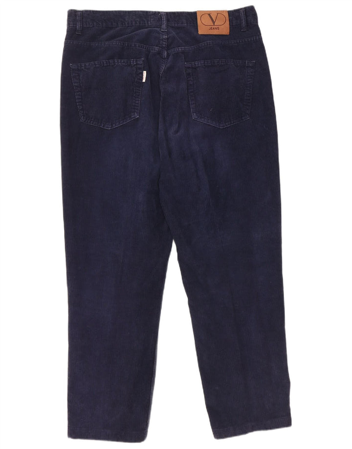 VALENTINO Pantalón recto de pana para hombre W40 L28 Algodón azul marino
