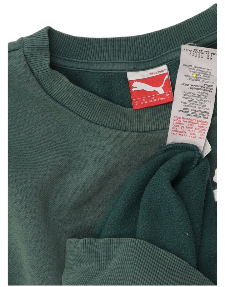 Puma Hombre Sudadera Gráfica Jumper Grande Algodón Verde