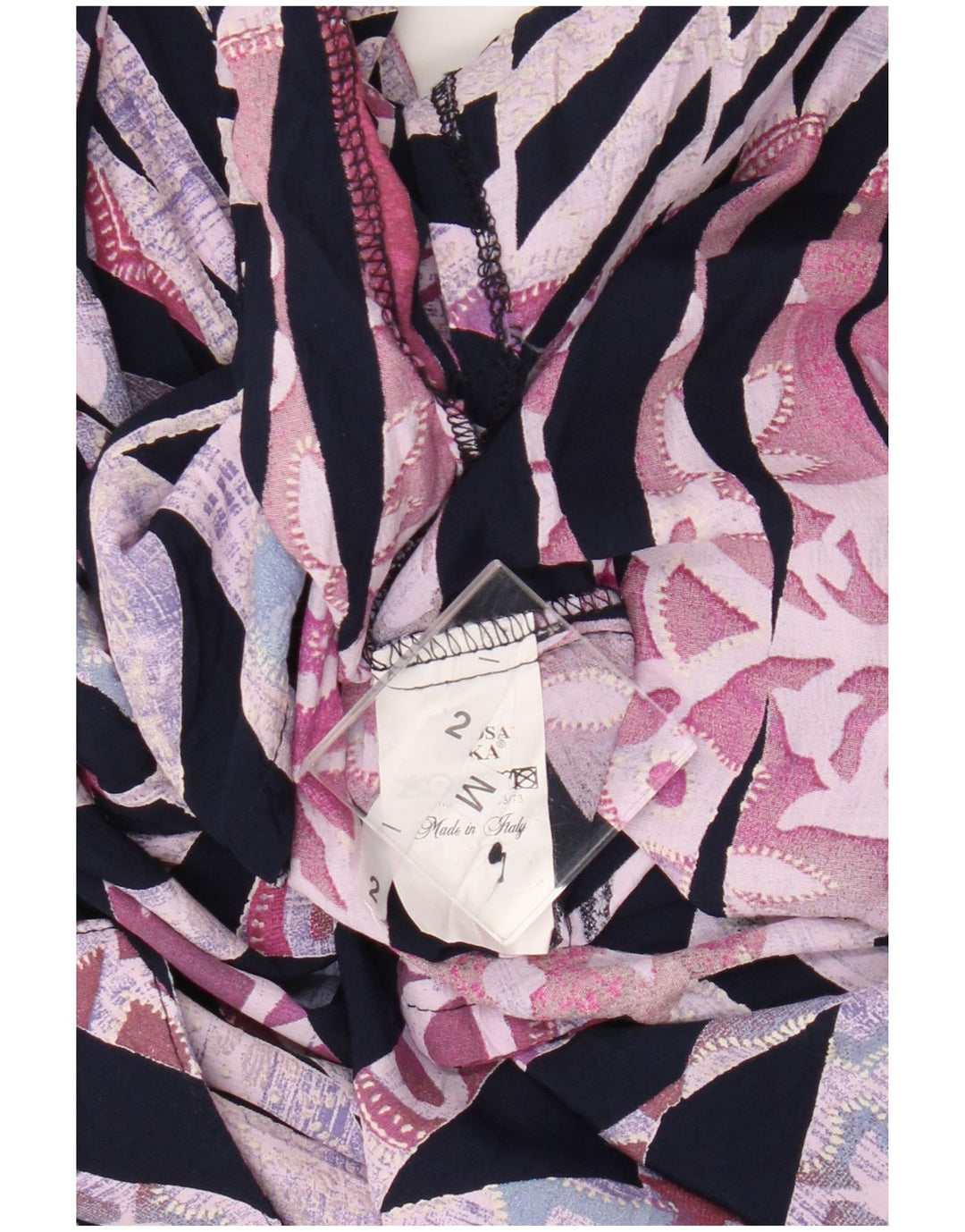 Camisa vintage para mujer Reino Unido 14 Viscosa geométrica multicolor mediana